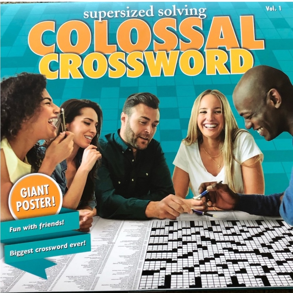 Giant Crossword Puzzle Poster Easy to Read Over 3 Feet Wide Home Office Friends
